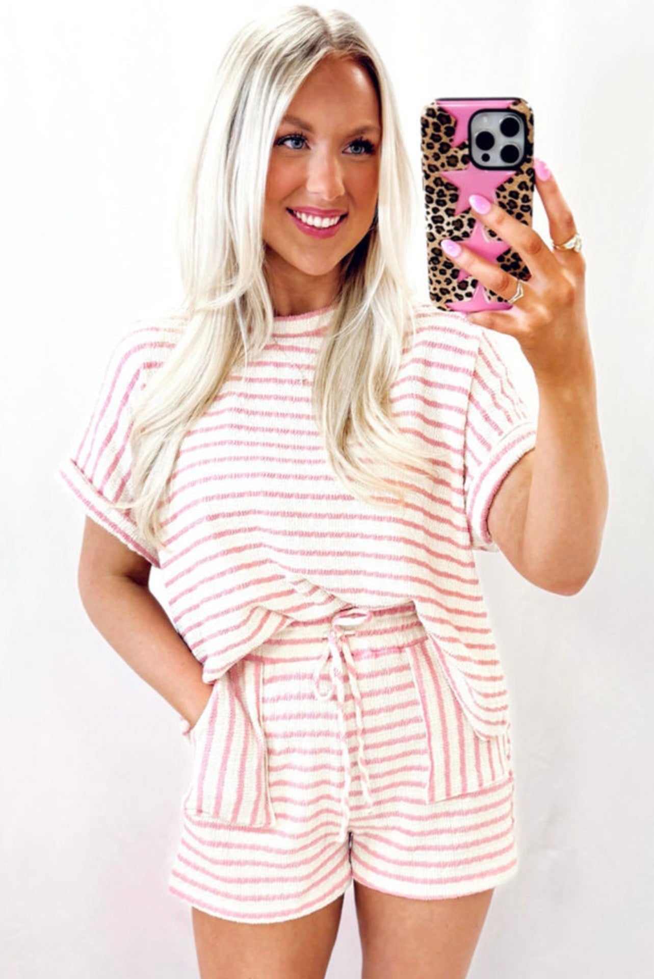 Striped pink set