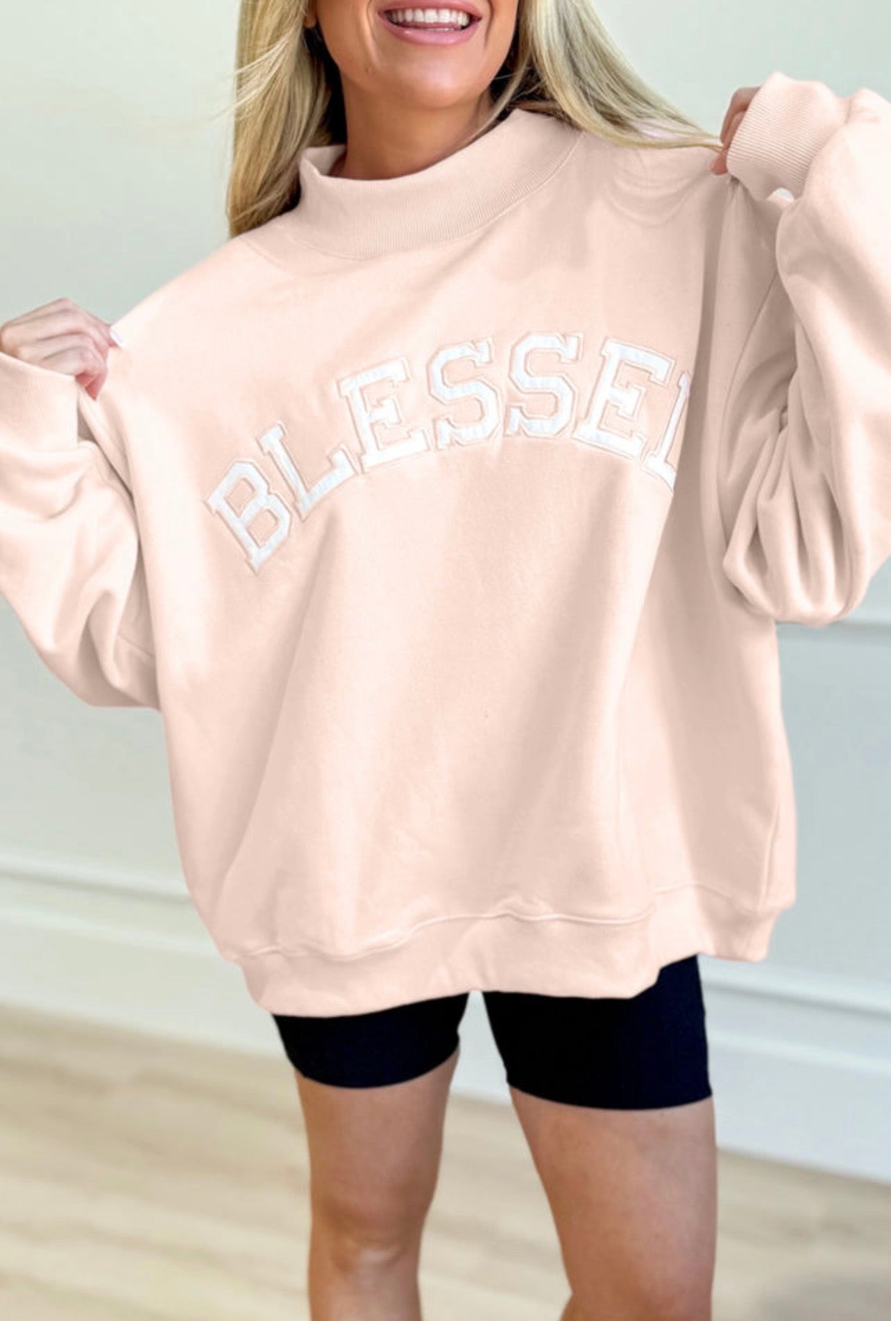 blessed mock neck